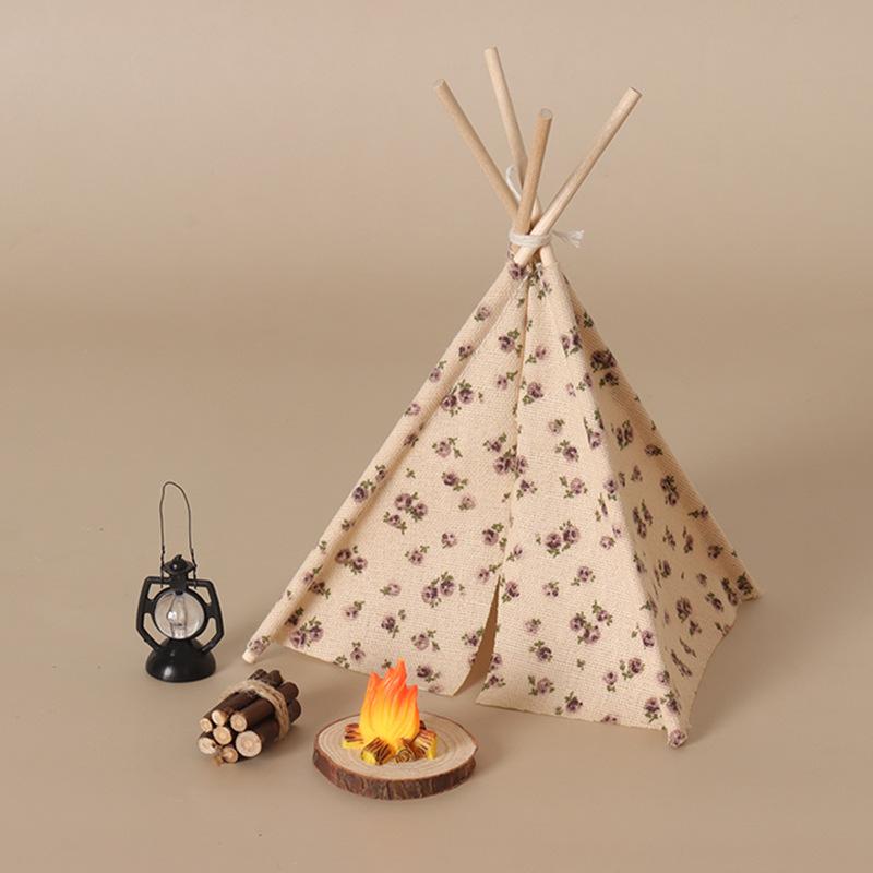 Camping Cooking Accessories Set - Mini Camping Tent Bonfire Model With