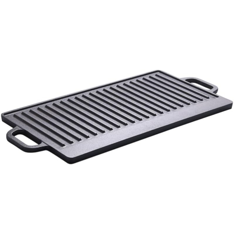 Camping Cooking Range - Uncoated Cast Iron Grill Plate Striped