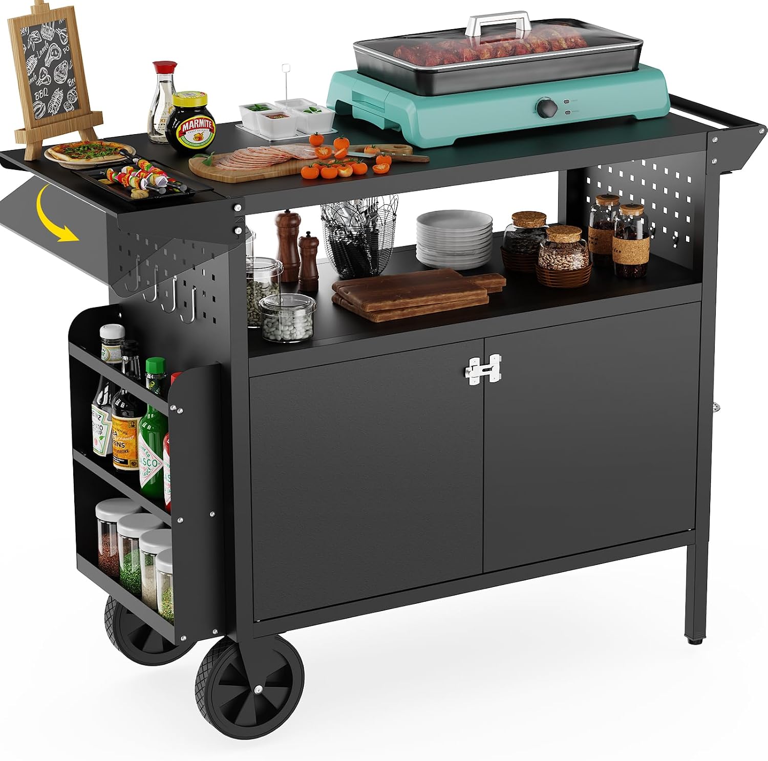 Outdoor Grill Cart Table With  - Camping Cooking Food review and price