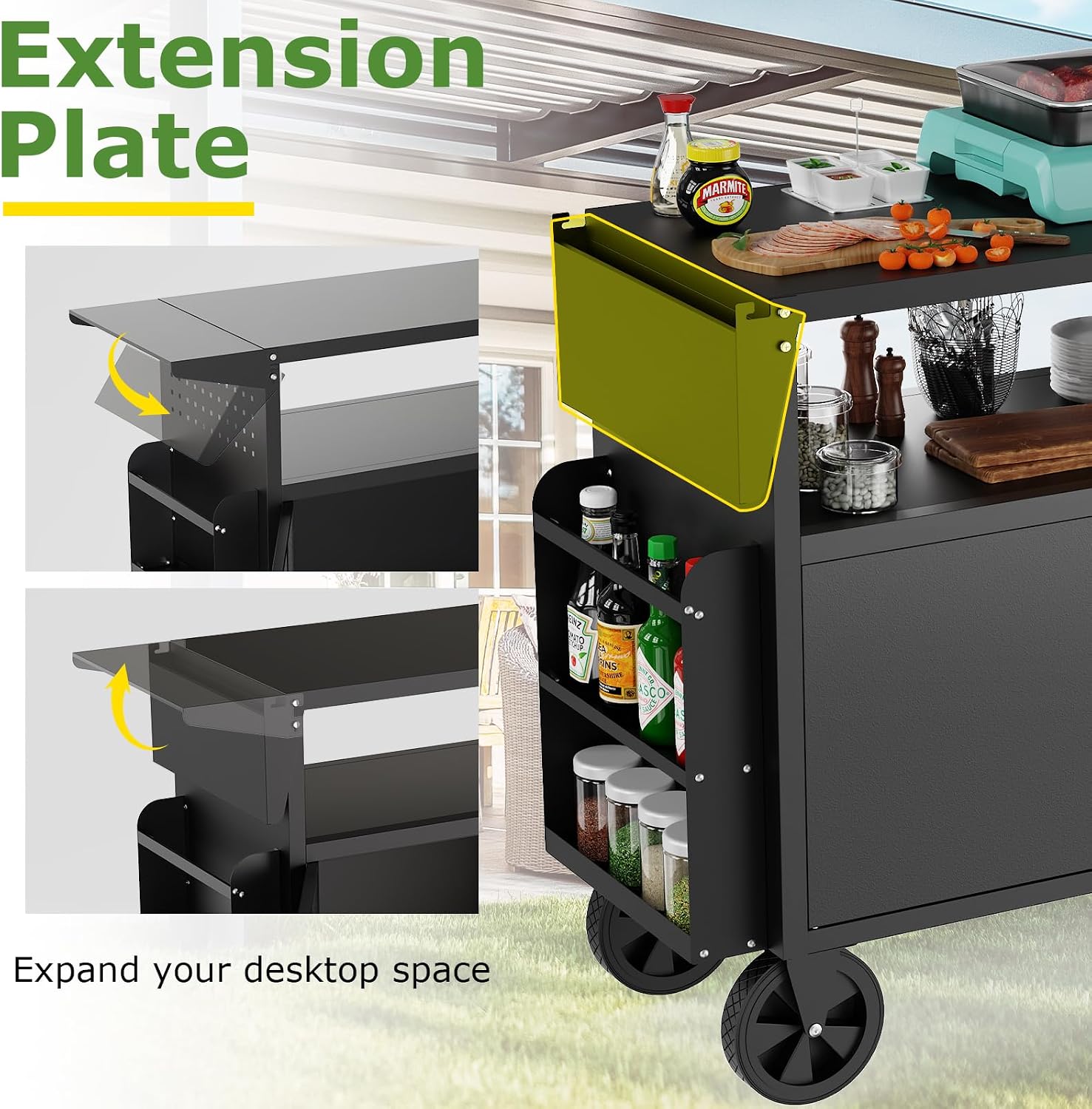 Outdoor Grill Cart Table With  - Camping Cooking Food review and price