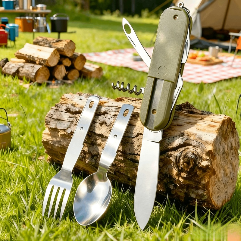 Stainless Steel 7 in 1 Camping - Camping Cooking Knife Set review and price