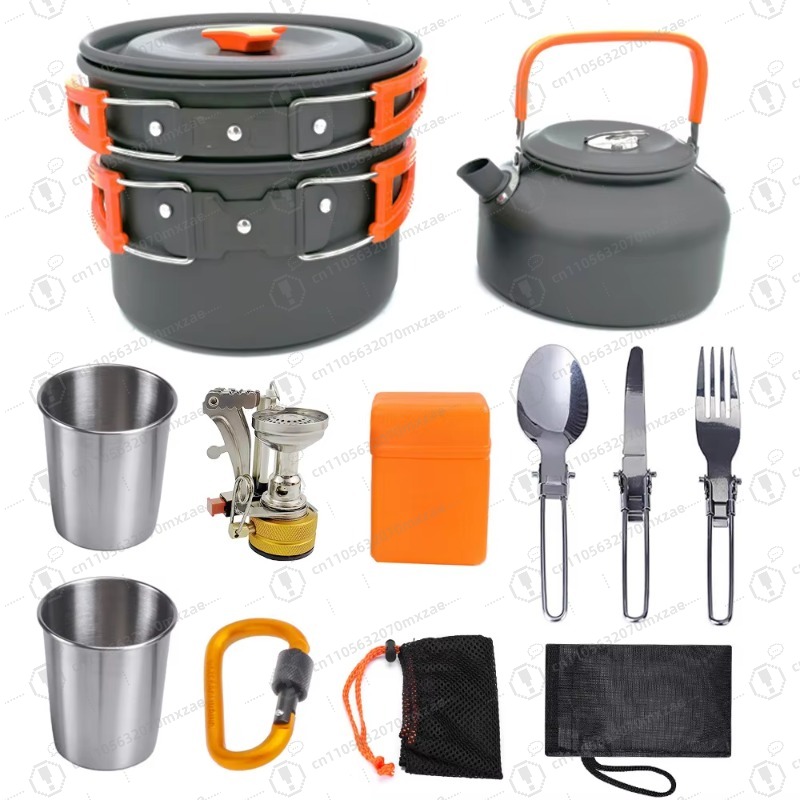 Outdoor aluminum cookware 10-p - Camping Cooking Accessories Set review and price