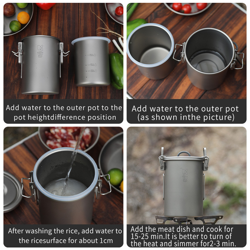 KEITH Pure Titanium Rice Cooke - Camping Cooking Bundle review and price