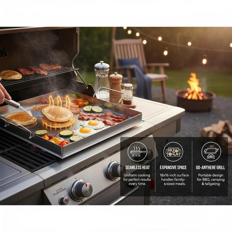 Universal Flat Top Griddle 18x - Camping Outdoor Cooking Set review and price