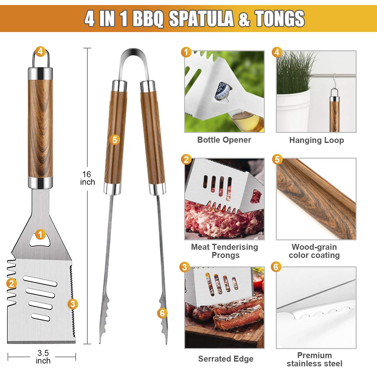 38PCS BBQ Grill Accessories Se - Camping Cooking Accessories Set review and price