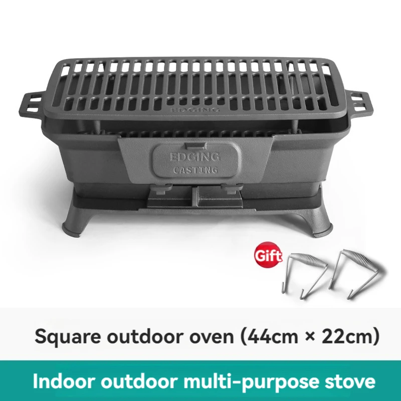 Uncoated barbecue charcoal sto - Camping Cooking Cast Iron review and price