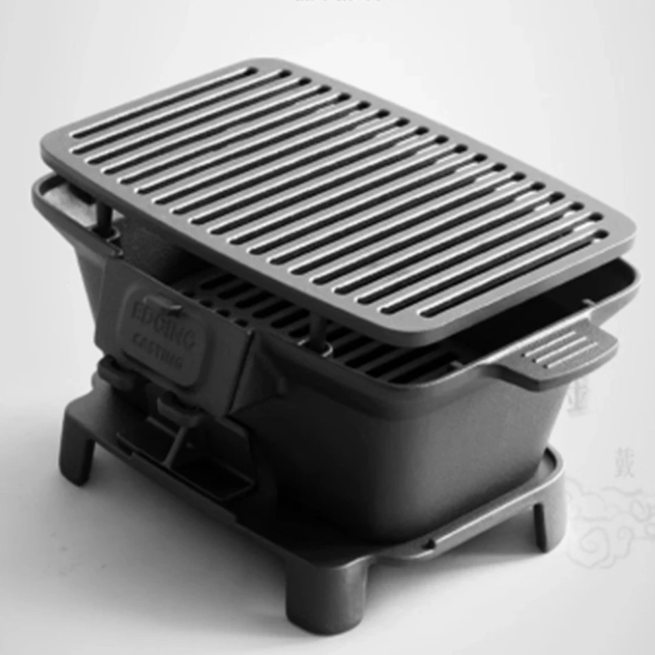 Uncoated barbecue charcoal sto - Camping Cooking Cast Iron review and price