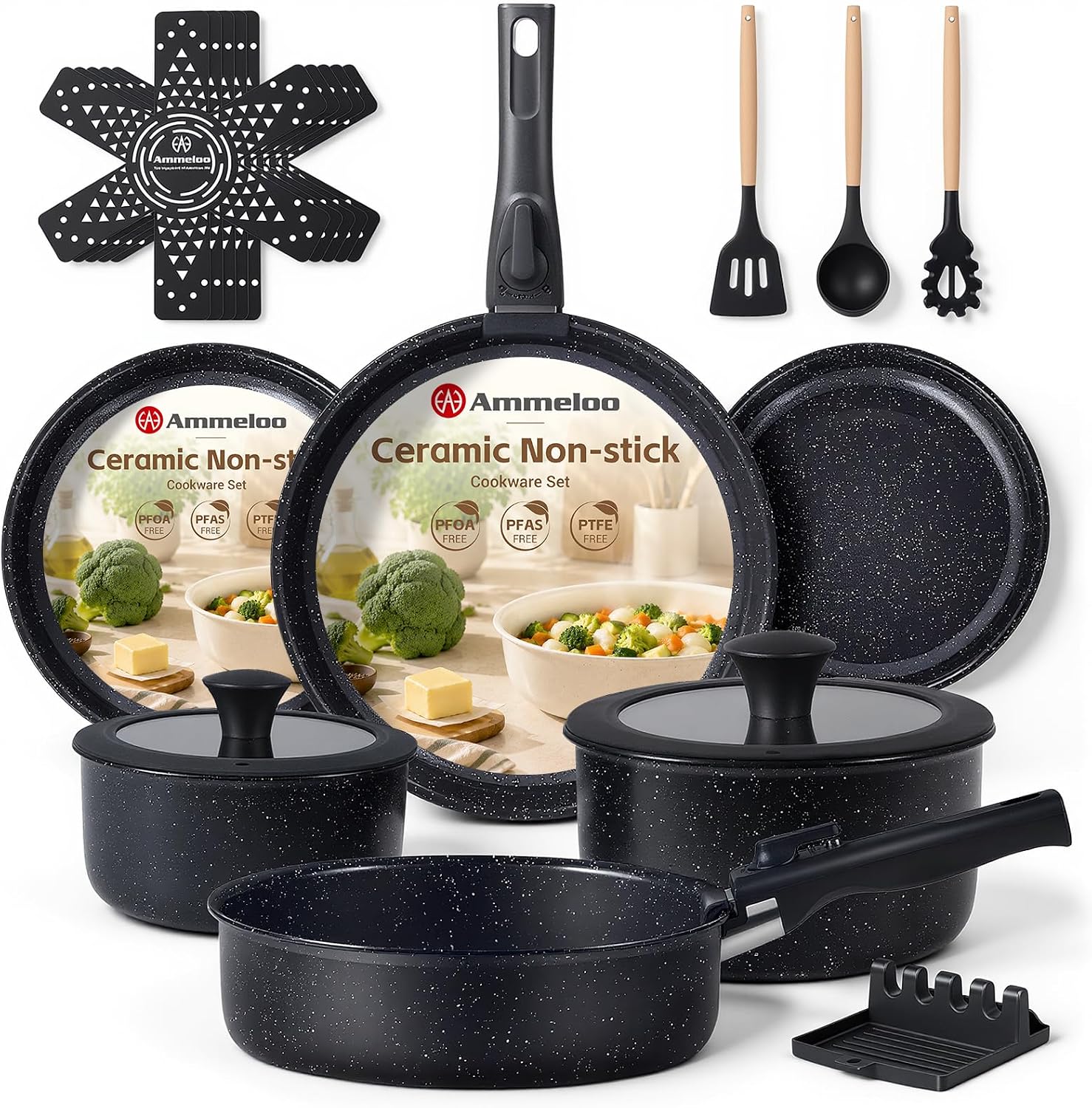 21 Pieces Nonstick Pots Pans S - Camping Cooking Set Detachable Handle review and price
