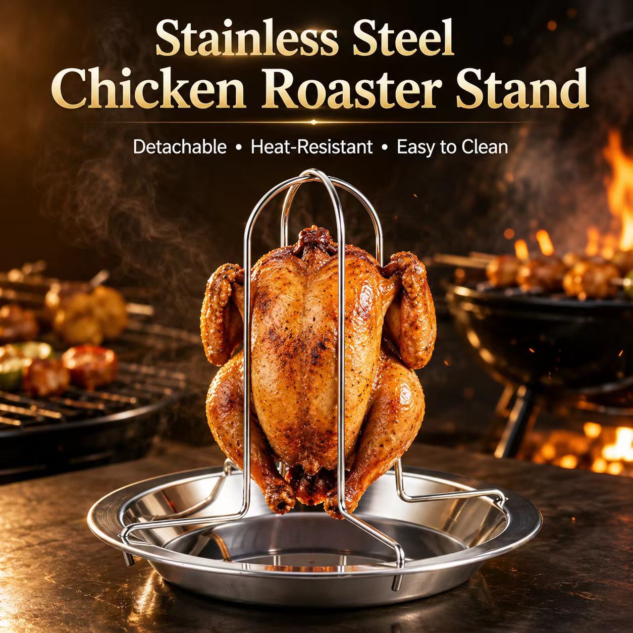 Portable Whole Chicken BBQ Gri - Camping Cooking Portable review and price