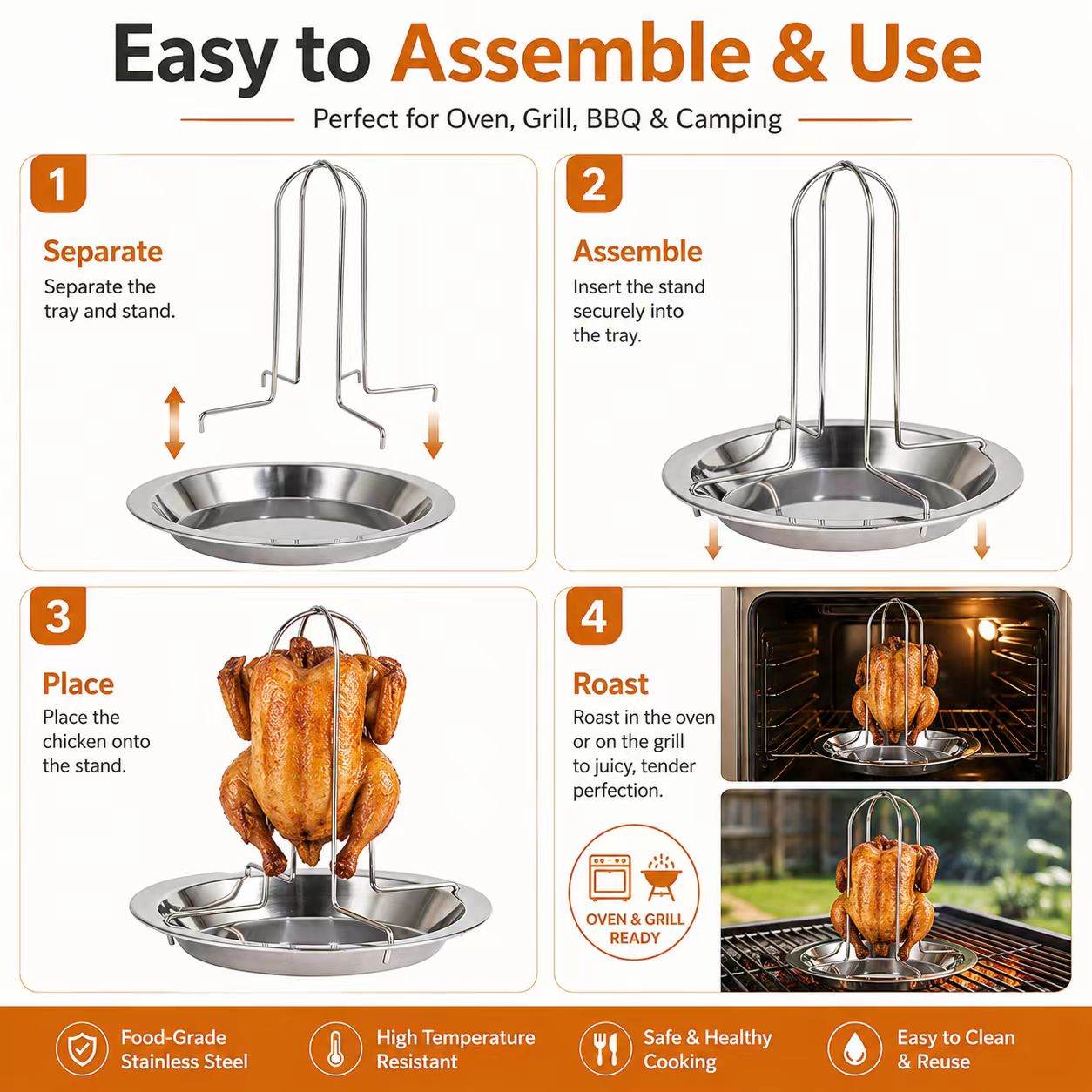 Portable Whole Chicken BBQ Gri - Camping Cooking Portable review and price