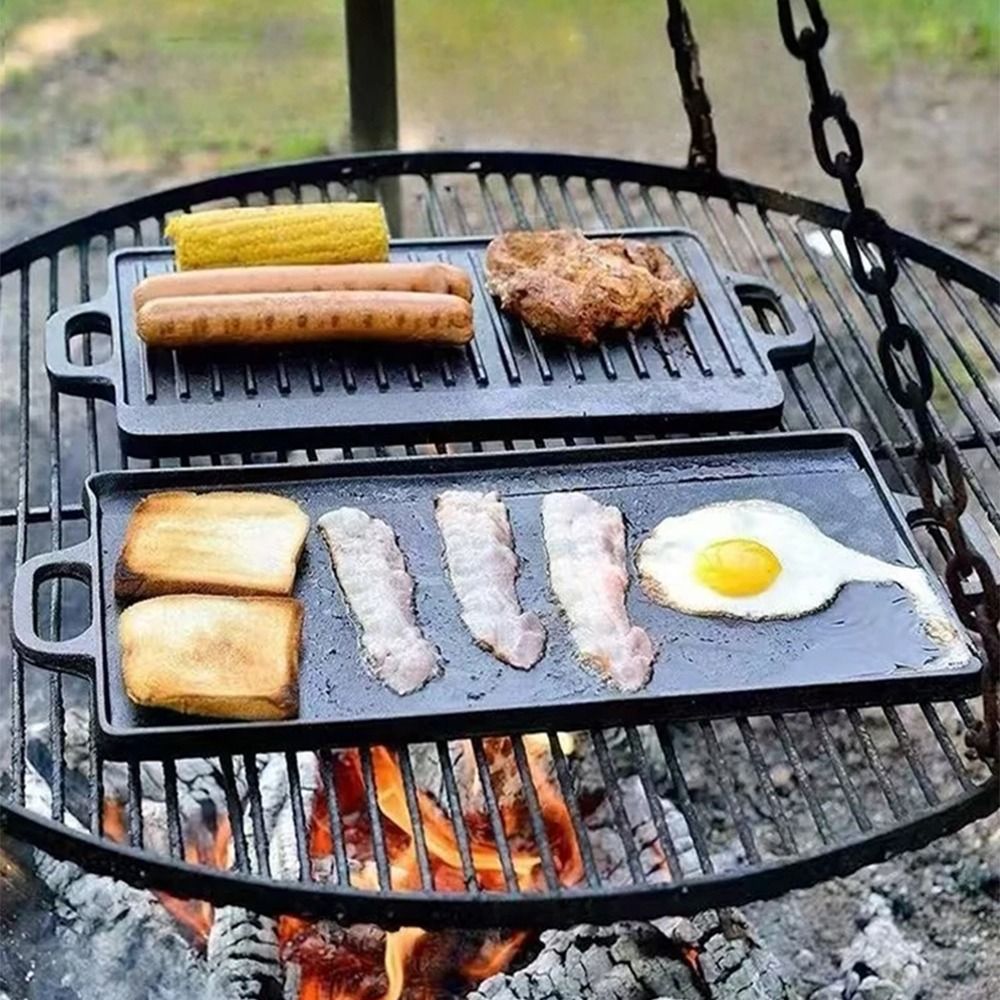 Double Sided Cast Iron Griddle - Camping Cooking Range review and price