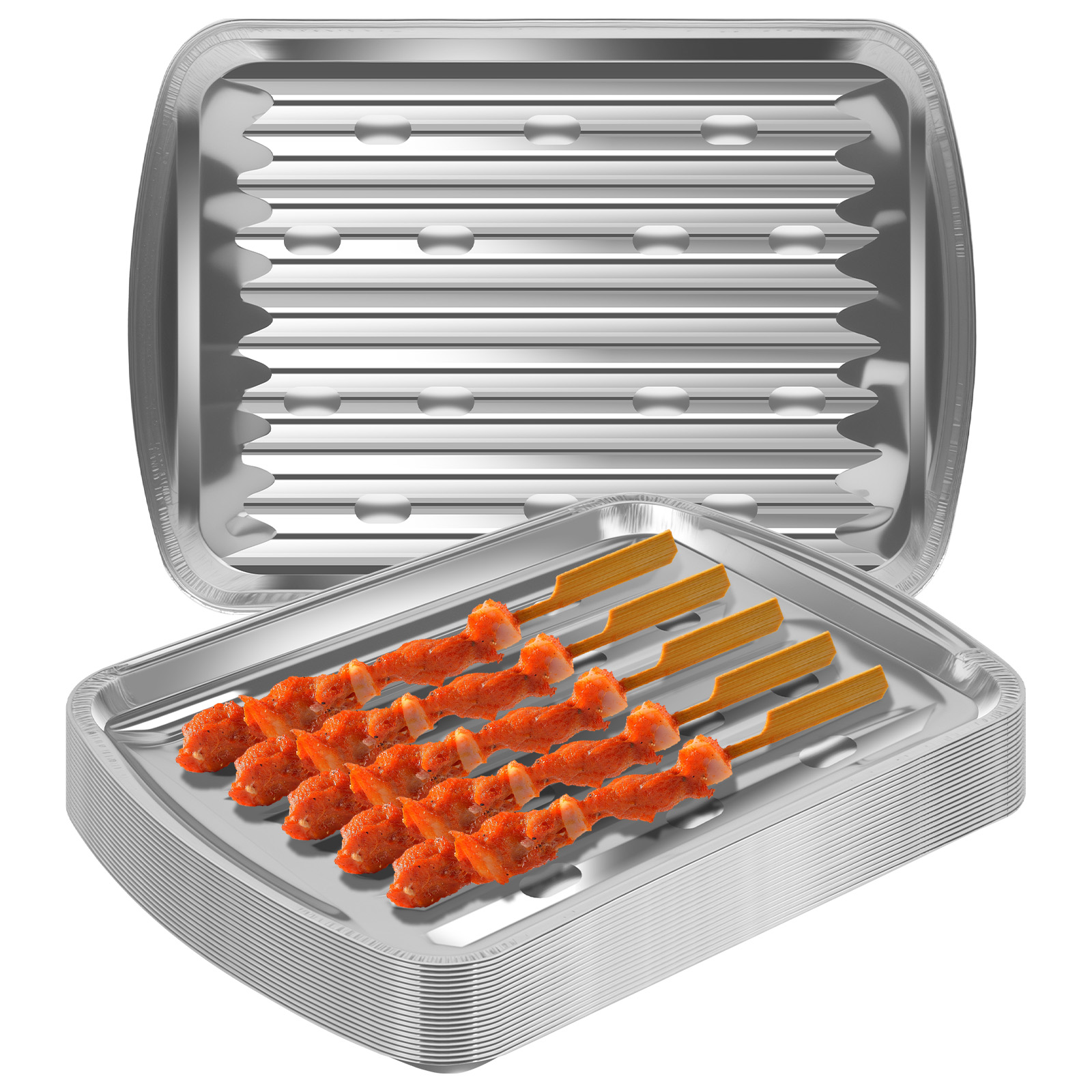 Aluminum Foil Trays Non-Stick  - Camping Cooking Food review and price