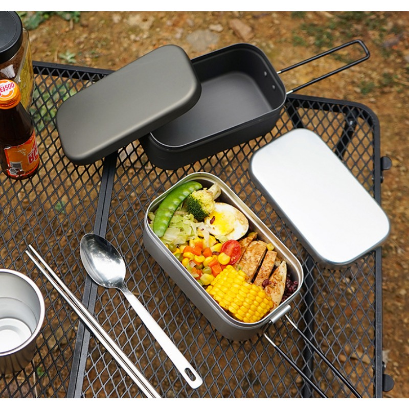 1PC Outdoor Aluminum Lunch Box - Camping Cooking Flame review and price