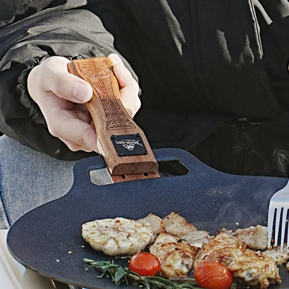 1pc Outdoor Natural Wood Grill - Camping Cooking Set Detachable Handle review and price