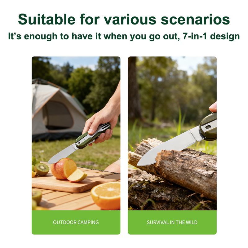 New Stainless Steel 7In1 Campi - Camping Cooking Knife Set review and price