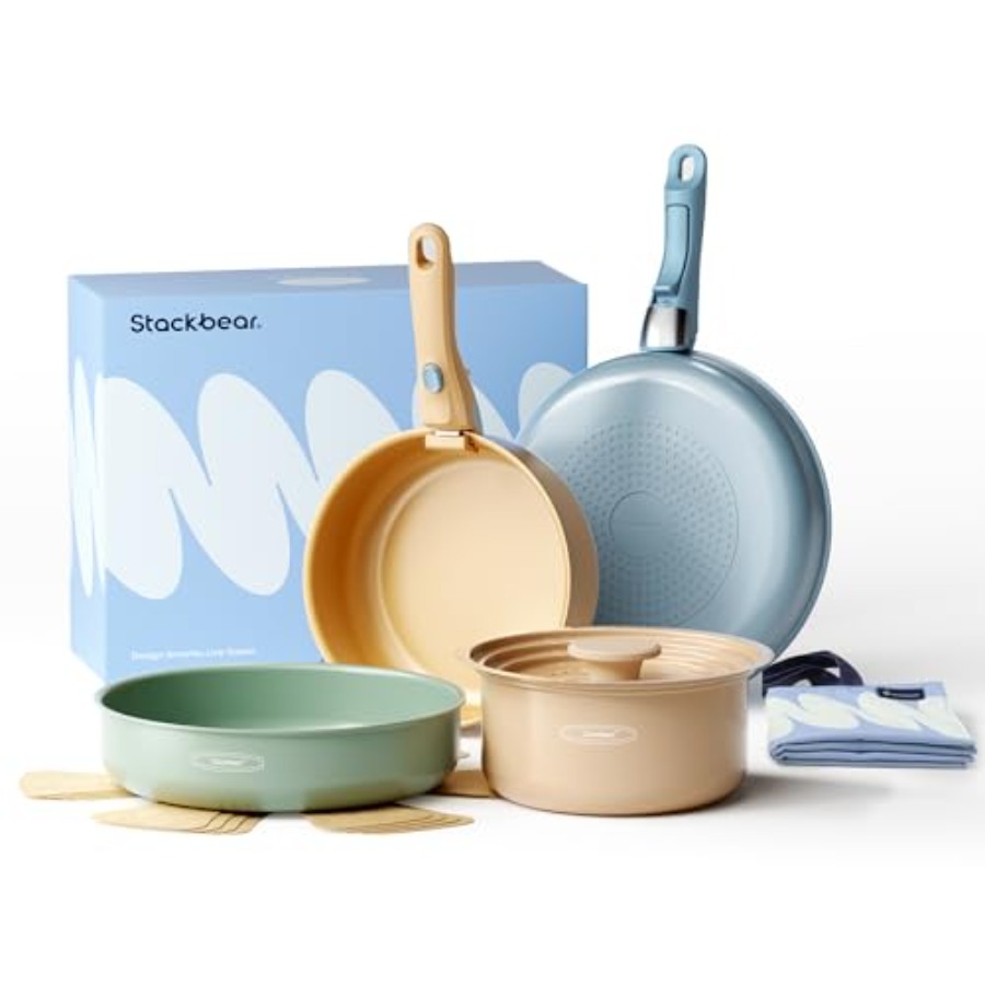 Ceramic Cookware Set, Detachab - Camping Cooking Set Detachable Handle review and price