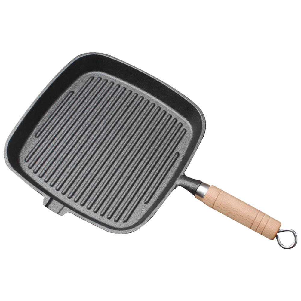Iron Skillet Steak Pan with Wo - Camping Cooking Cast Iron review and price